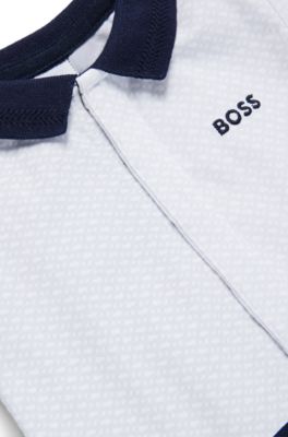 Baby all-in-one with polo collar, Dark Blue