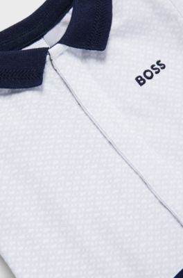 Baby all-in-one with polo collar, Dark Blue