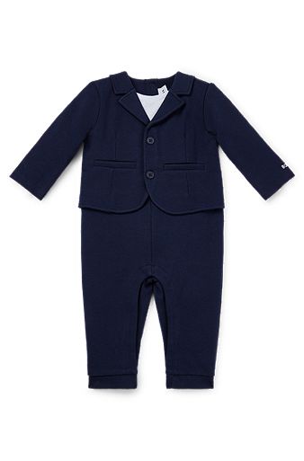 Mono de traje para bebés en caja de regalo, Azul oscuro