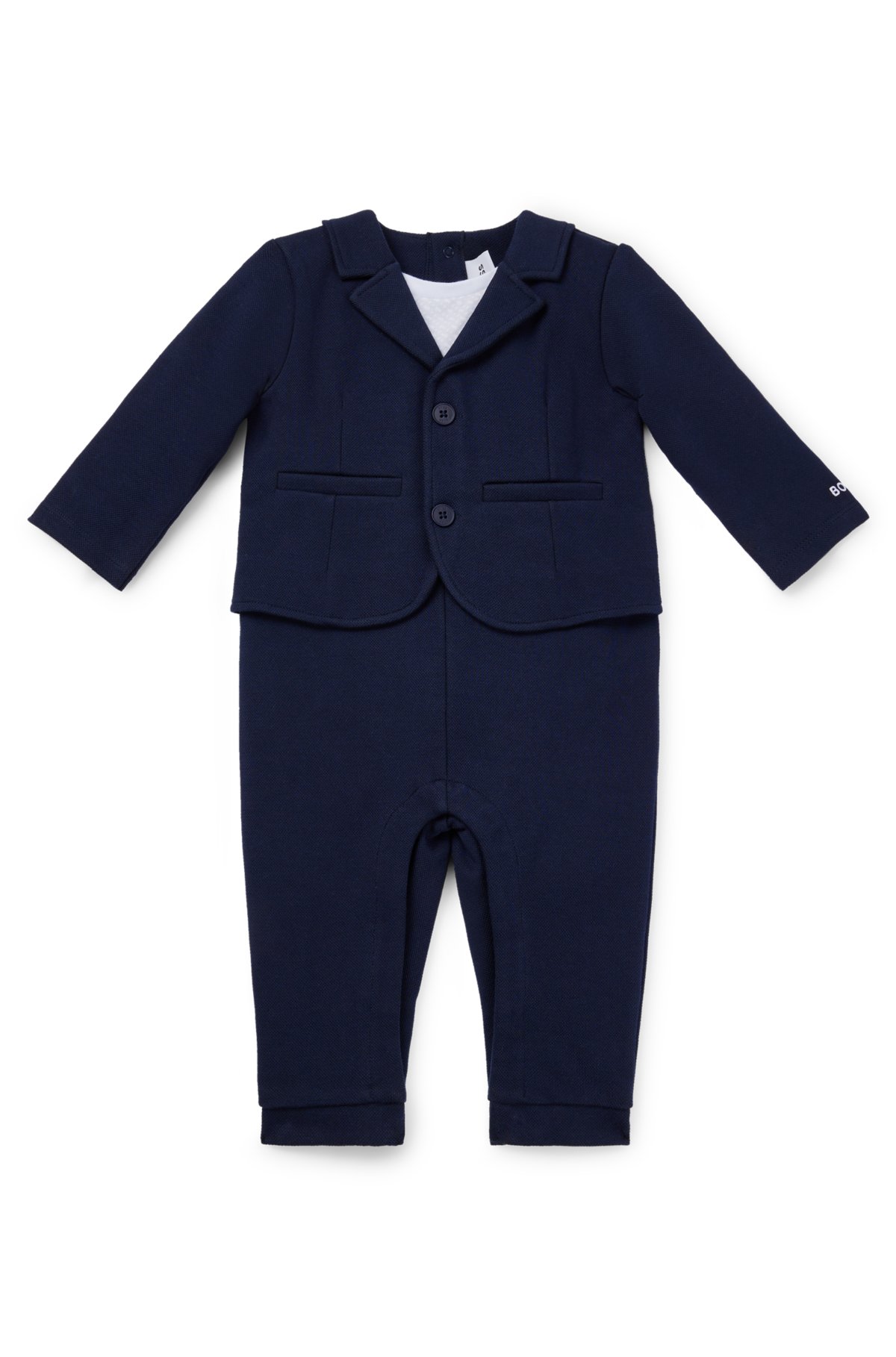 BOSS - Boys Navy Blue Monogram Suit