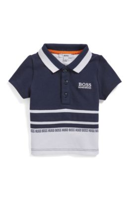 Baby striped polo shirt with logo print