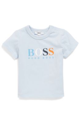 Baby cotton T-shirt with colourful logo 
