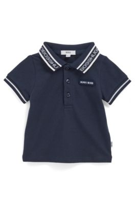 Baby polo shirt in stretch cotton 