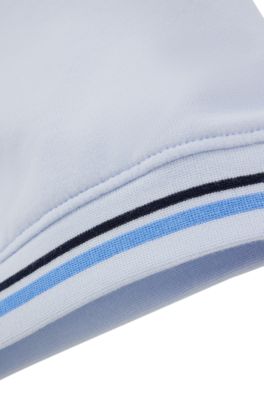 Baby sweatshirt in stretch cotton with multi-coloured logo, Light Blue