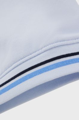 Baby sweatshirt in stretch cotton with multi-coloured logo, Light Blue