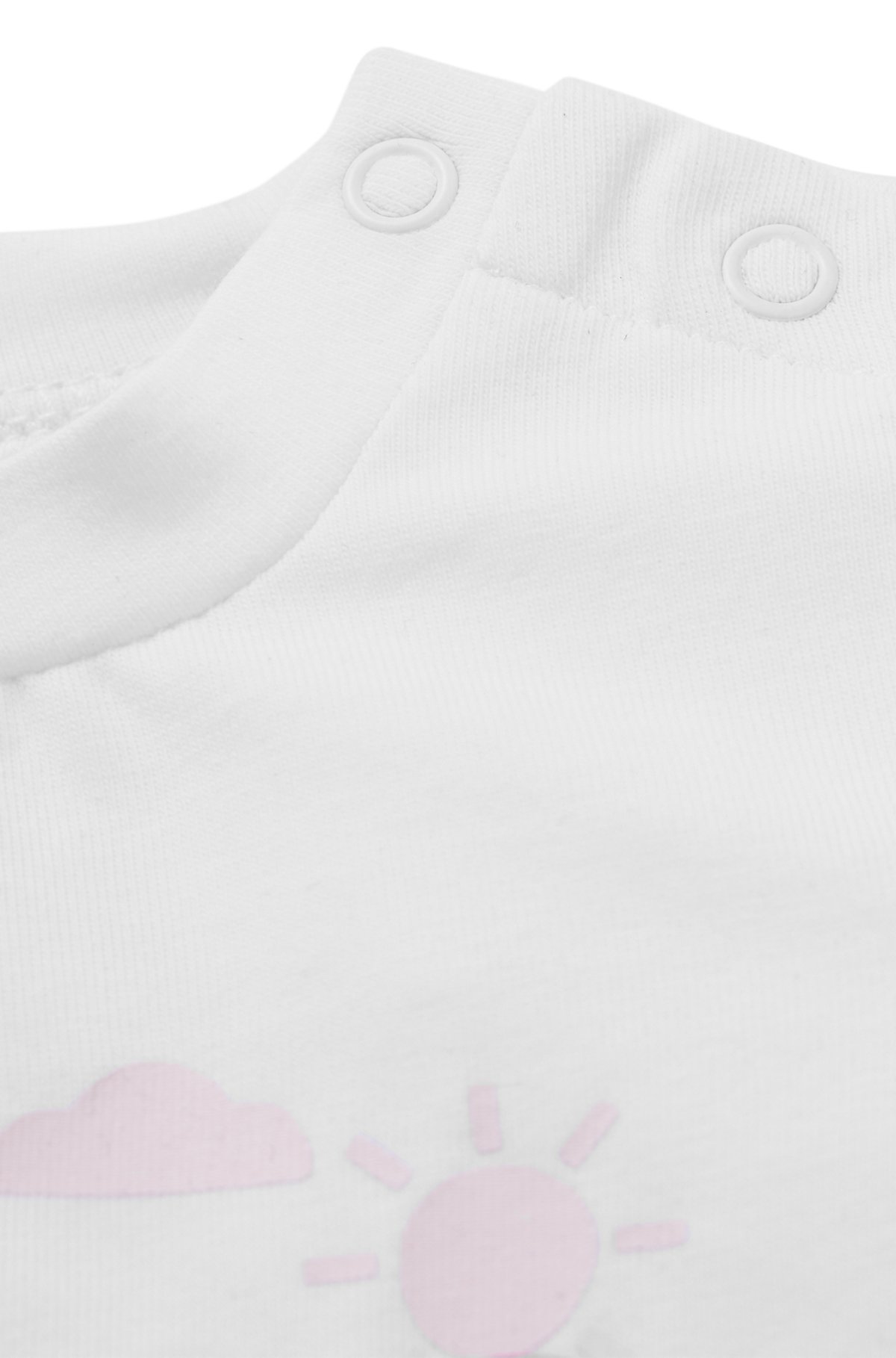 Camiseta para bebé de algodón elástico con logo estampado, Blanco