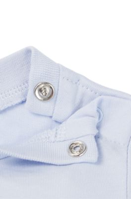 Baby T-shirt in pure cotton with logo print, Light Blue