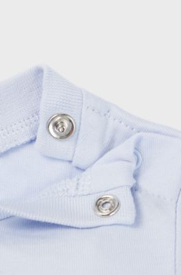 Baby T-shirt in pure cotton with logo print, Light Blue