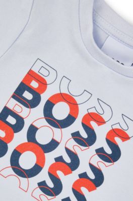 Baby-Longsleeve mit wiederholtem Logo-Print, Hellblau