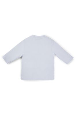 Baby-Longsleeve mit wiederholtem Logo-Print, Hellblau