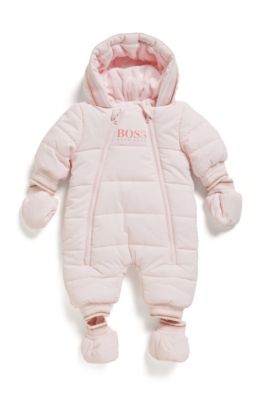 Baby snowsuit with faux-fur lining 
