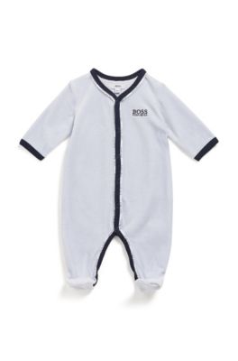 sleepsuit in cotton-blend velvet