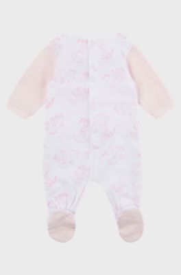 Baby all-in-one with cardigan layer, White