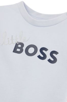 Gift-boxed velvet sleepsuit for babies with polo collar, White