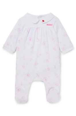 BOSS Baby sleepsuit with bunny motif and pan collar