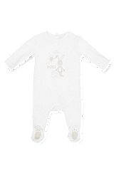 Grenouillère en pur coton avec logo artistique, pour bébé, Blanc