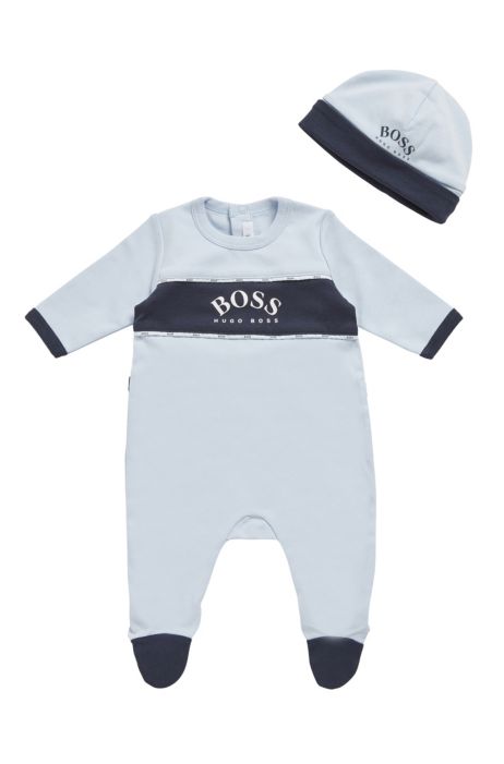 Boss Coffret Cadeau Grenouillere Et Bonnet Reversible Pour Bebe