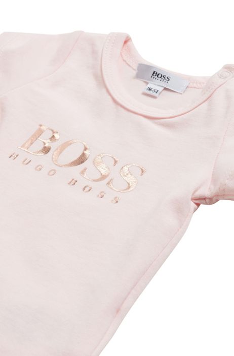 Boss Two Pack Of Baby Bodysuits With Short Sleeves