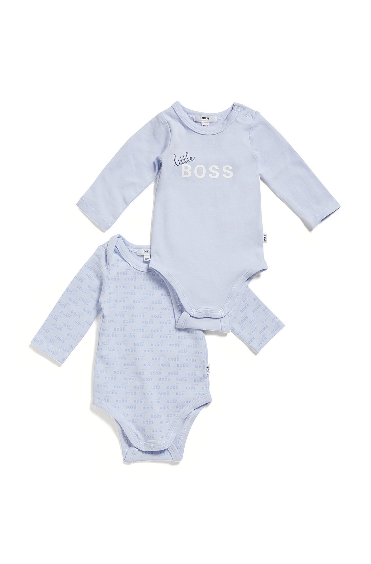 Two-pack of baby bodysuits in organic stretch cotton, Light Blue