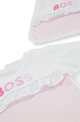 BOSS Gift boxed set of baby sleepsuit and bib