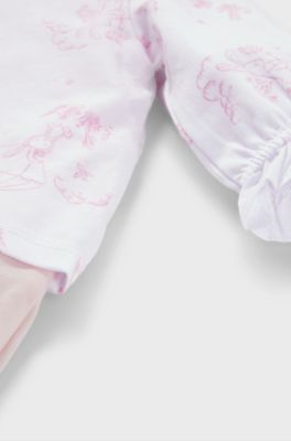 Gift-boxed all-in-one and hat for babies, light pink