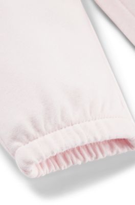 Gift-boxed logo tracksuit for babies in stretch cotton, light pink