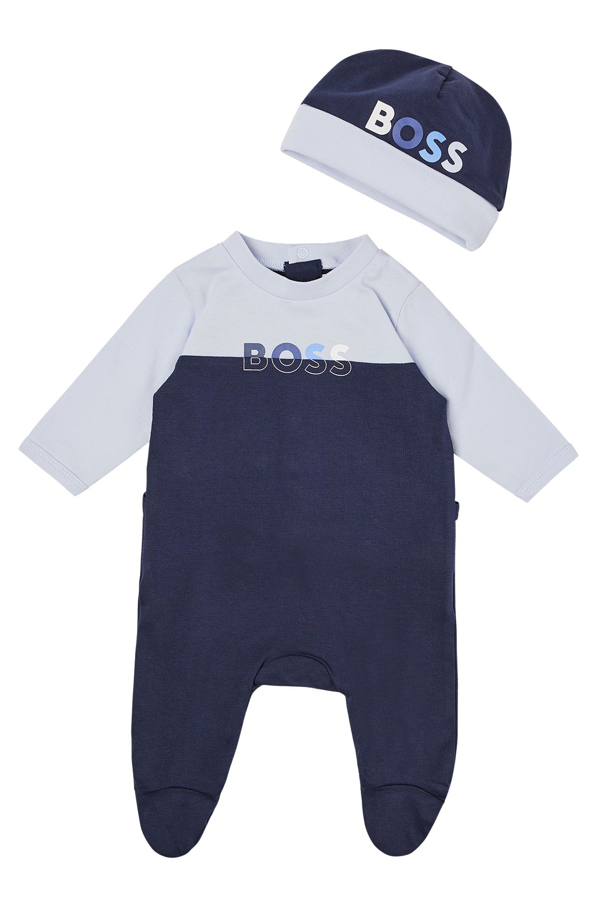 Gift-boxed sleepsuit and hat for babies, Dark Blue