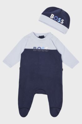 Gift-boxed sleepsuit and hat for babies, Dark Blue