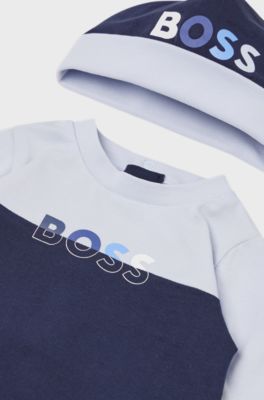 Gift-boxed sleepsuit and hat for babies, Dark Blue
