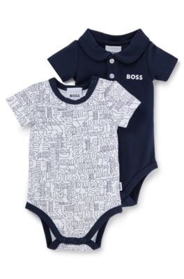 BOSS Two pack of baby bodysuits with logo details