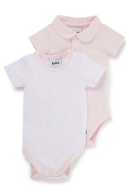Body per neonati con logo in confezione da due, Rosa chiaro