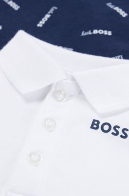 Two-pack of baby bodysuits with logo details, Dark Blue