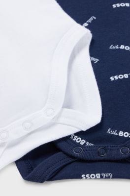 Two-pack of baby bodysuits with logo details, Dark Blue