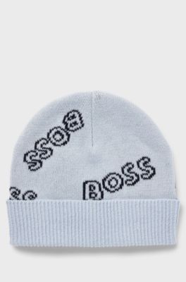 Gift-boxed set of baby beanie hat and booties, Light Blue