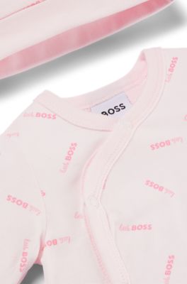 Babyset met slaappakje en mutsje in een cadeaubox, Lichtroze