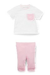 Gift-boxed set of baby T-shirt and leggings, White