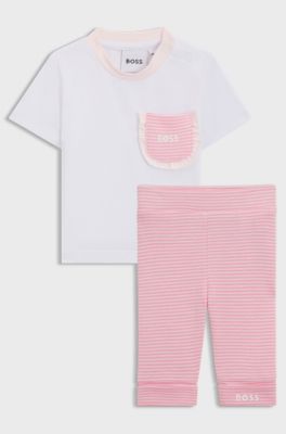 Gift-boxed set of baby T-shirt and leggings, White