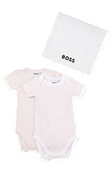 Two-pack of baby bodysuits in stretch cotton, light pink
