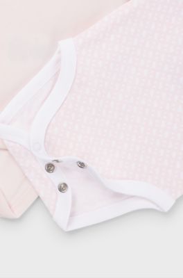 Two-pack of baby bodysuits in stretch cotton, light pink