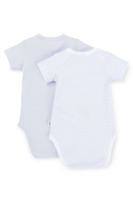 Two-pack of baby bodysuits with signature print, Light Blue
