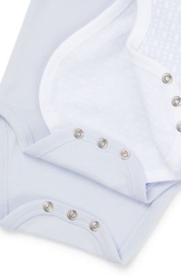 Two-pack of baby bodysuits with signature print, Light Blue