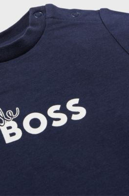 Gift-boxed set of T-shirt and shorts for babies, Dark Blue