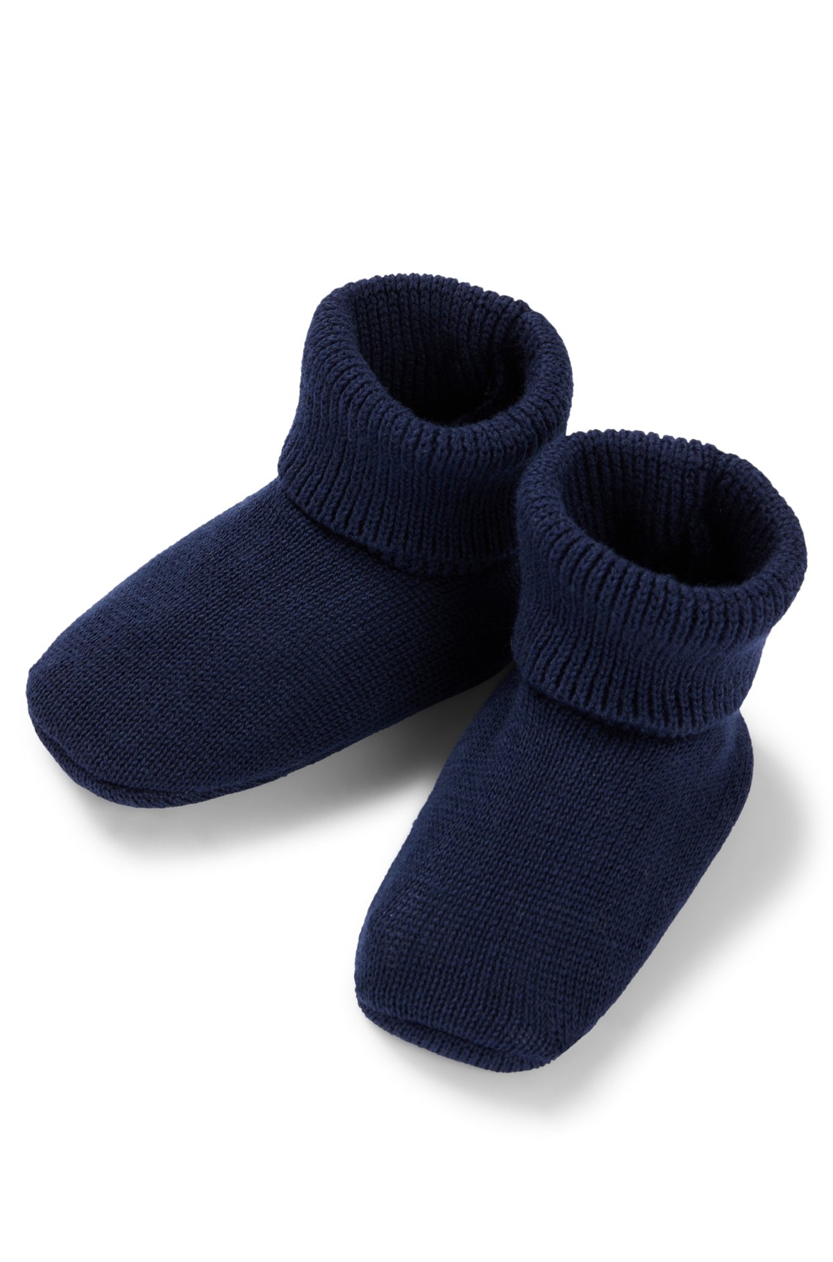 Gift-boxed hat and slipper set for babies, Dark Blue