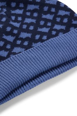 Gift-boxed hat and slipper set for babies, Dark Blue