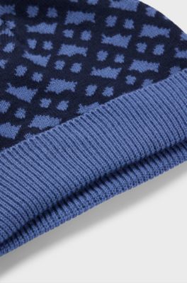 Gift-boxed hat and slipper set for babies, Dark Blue