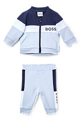 Gift-boxed logo tracksuit for babies, Light Blue