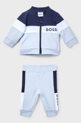 Gift-boxed logo tracksuit for babies, Light Blue