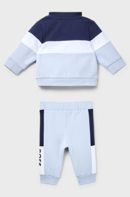 Gift-boxed logo tracksuit for babies, Light Blue