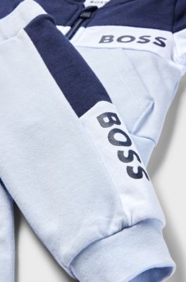 Gift-boxed logo tracksuit for babies, Light Blue