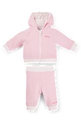 Gift-boxed logo tracksuit for babies, Pink
